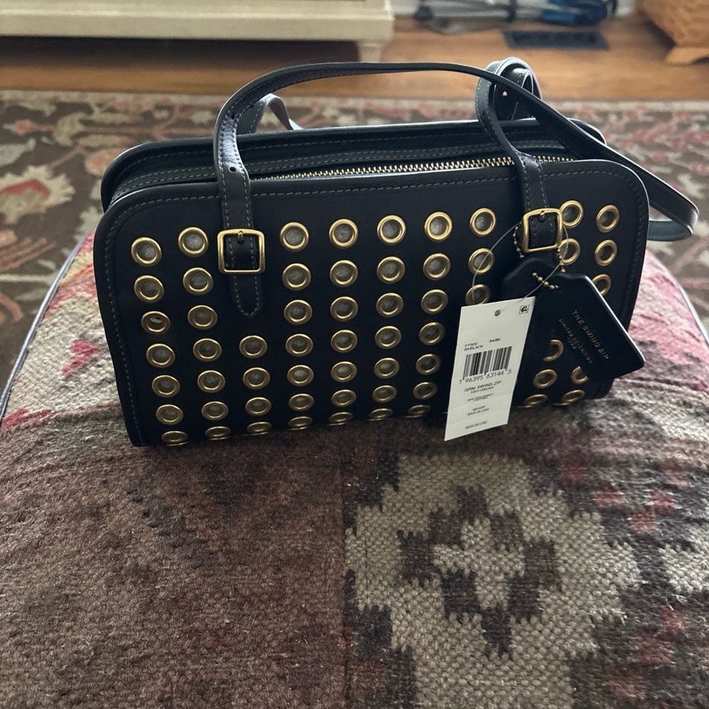 Coach Black and Gold Studded Women's Bag